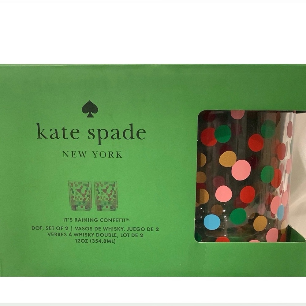 Kate Spade New York Lenox It’s Raining Confetti Double Old Fashioned Glasses 2